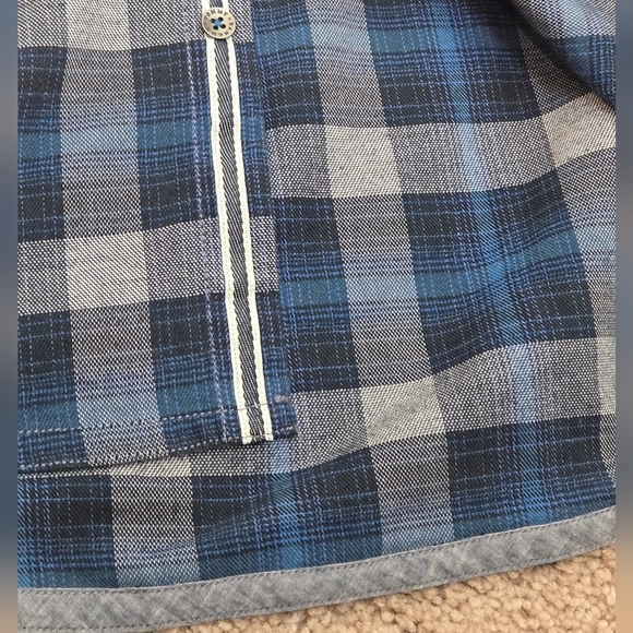 NWT TOMMY BAHAMA  Canyon Beach Flannel Cozy Check Men’s XXL Teal Bay Blue Color - Picture 10 of 16